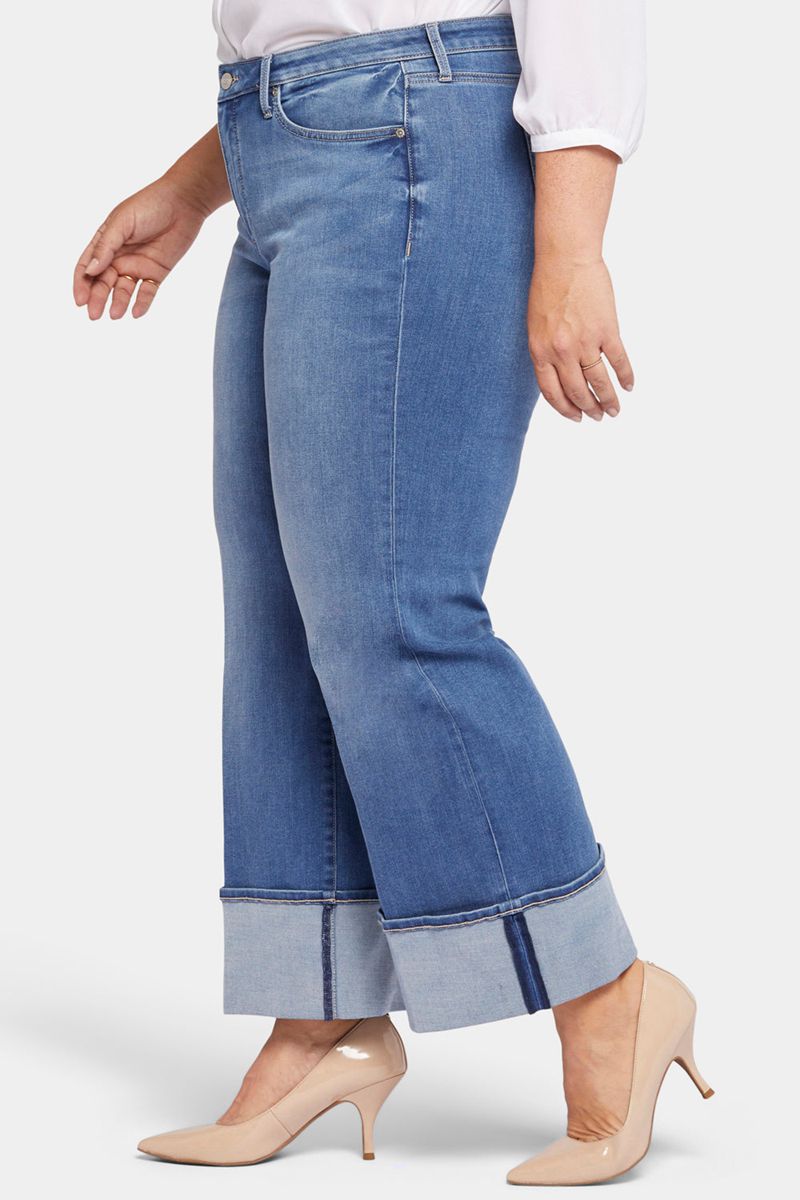 Blue Women's NYDJ Plus Teresa Wide Leg Jeans | NZ 607FLNXPK