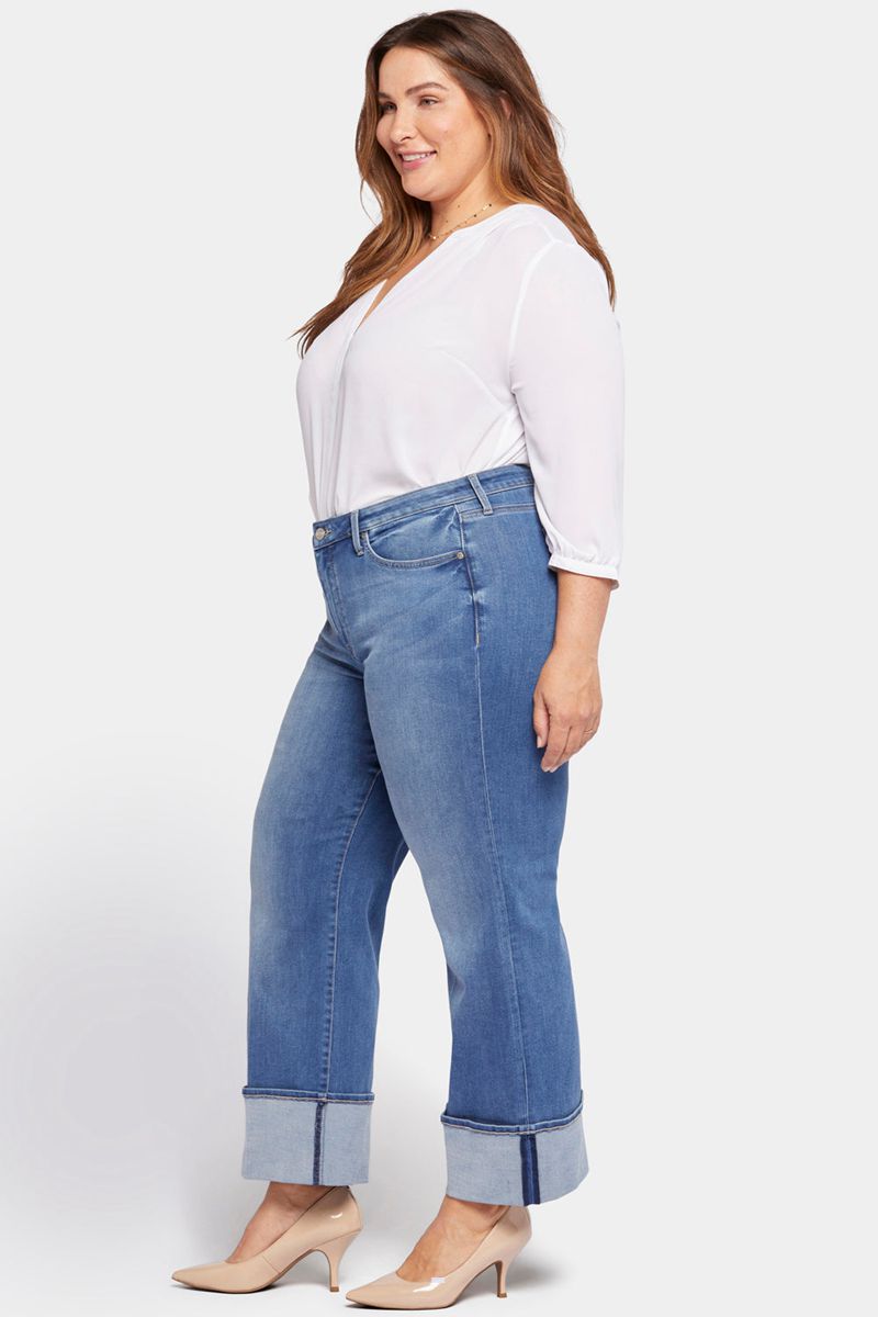 Blue Women's NYDJ Plus Teresa Wide Leg Jeans | NZ 607FLNXPK