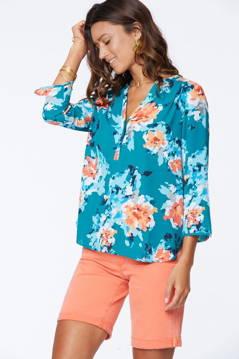 Blue Women's NYDJ Plus The Perfect Blouse | NZ 709ZGFBRH