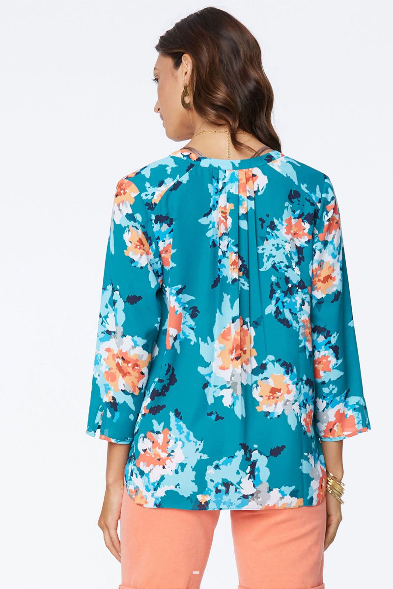 Blue Women's NYDJ Plus The Perfect Blouse | NZ 709ZGFBRH