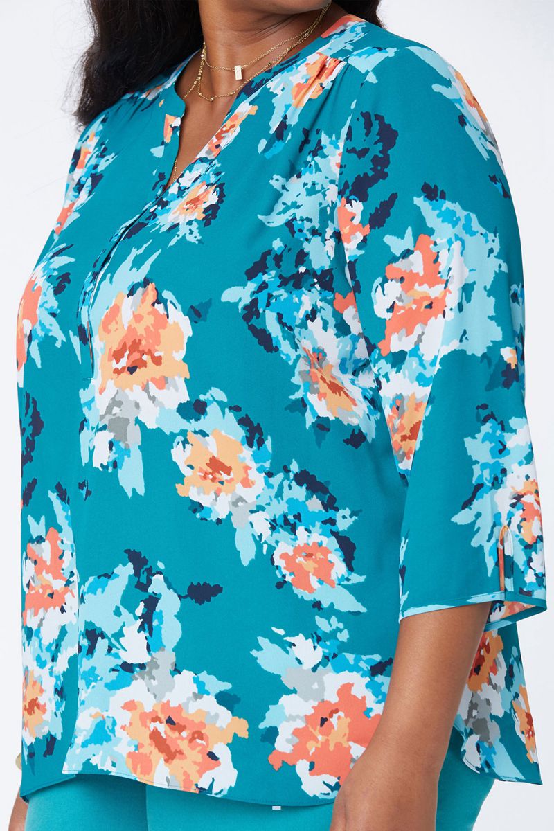 Blue Women's NYDJ Plus The Perfect Blouse | NZ 709ZGFBRH