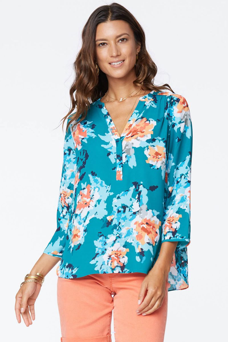 Blue Women\'s NYDJ Plus The Perfect Blouse | NZ 709ZGFBRH