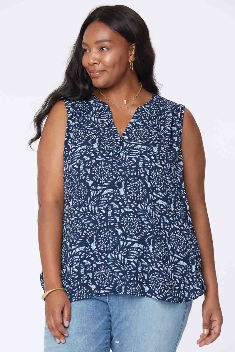 Blue Women's NYDJ Plus The Sleeveless Perfect Blouse | NZ 326XGYPRQ