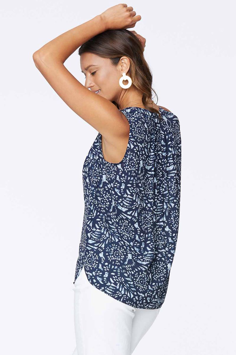 Blue Women's NYDJ Plus The Sleeveless Perfect Blouse | NZ 326XGYPRQ