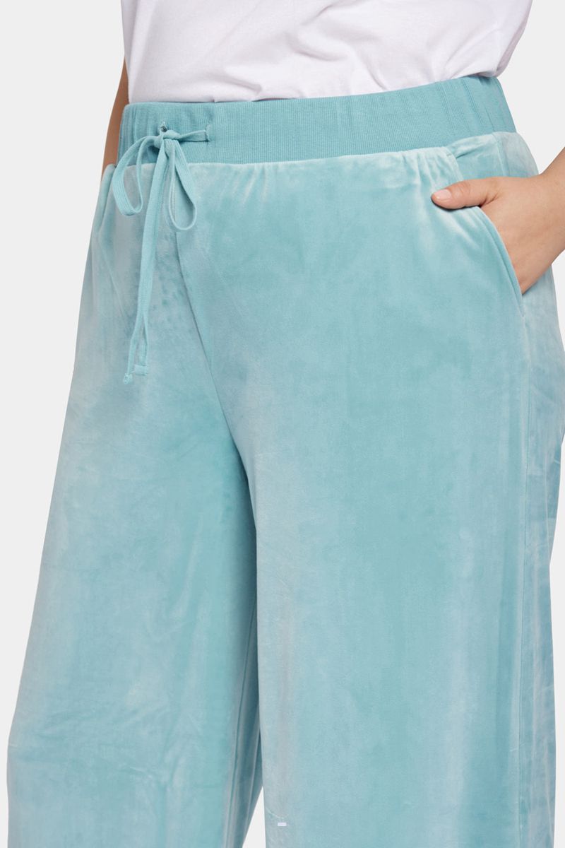 Blue Women's NYDJ Plus Velour Drawstring Wide Leg Pants | NZ 195KFSUYD