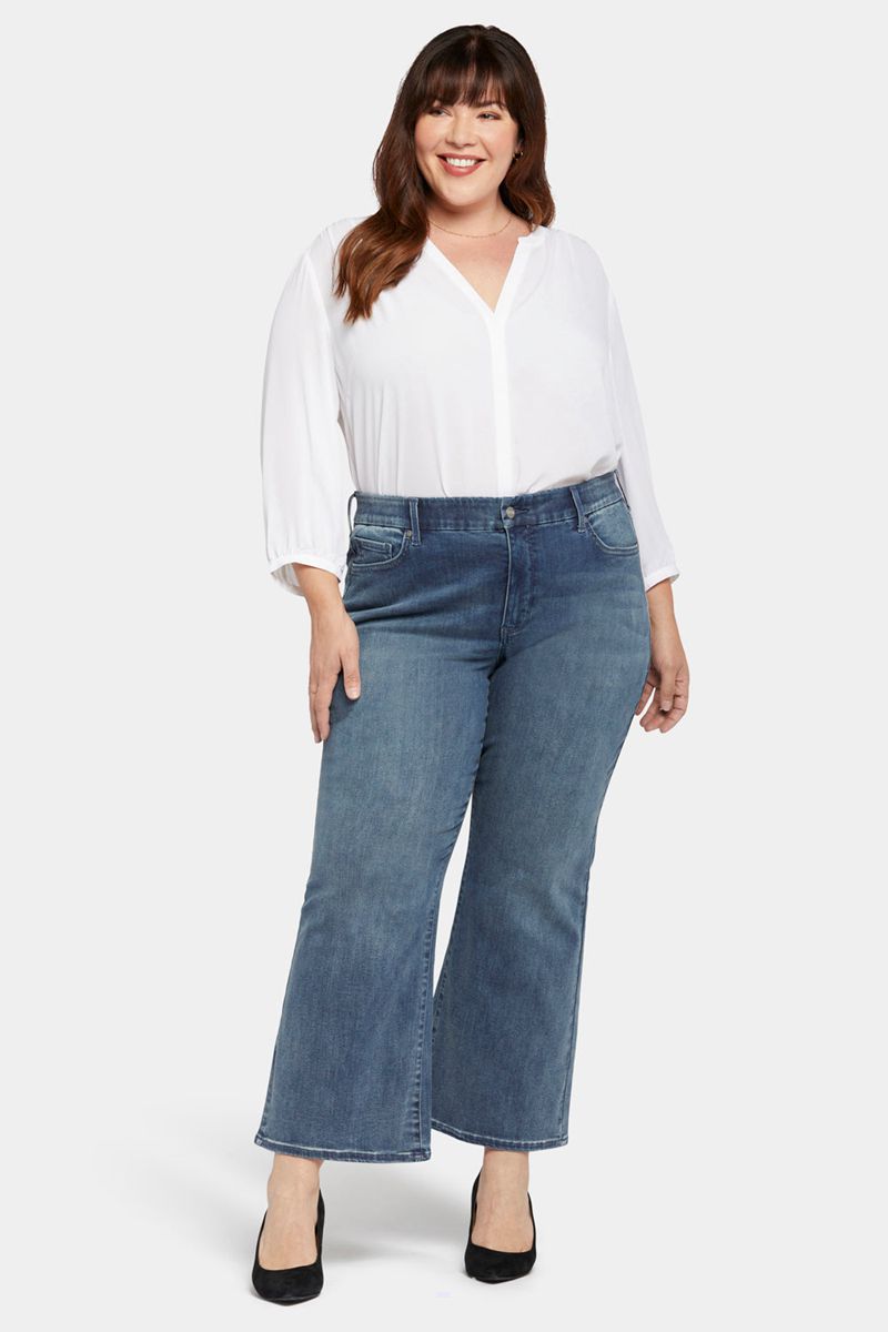 Blue Women's NYDJ Plus Waist-Match™ Relaxed Flared Jeans | NZ 651AQDZGU