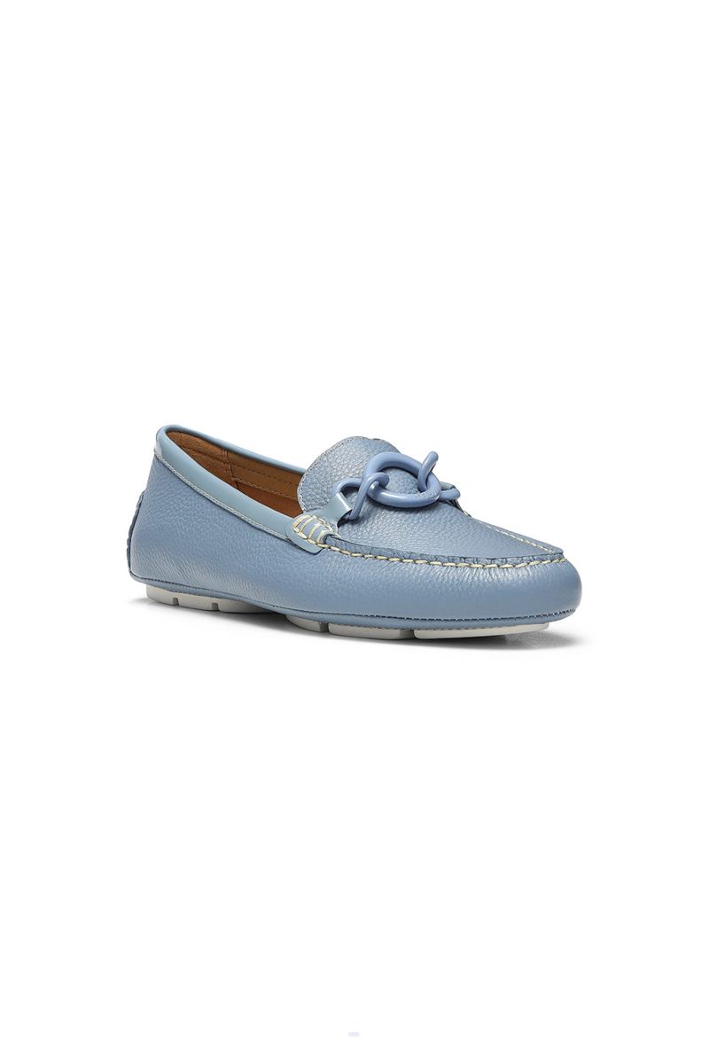 Blue Women\'s NYDJ Pose Slip-On Loafers | NZ 536ZYWUFB