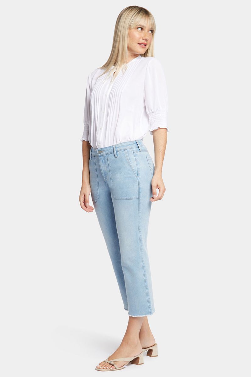 Blue Women's NYDJ Relaxed Piper Crop Jeans | NZ 219PRBICD