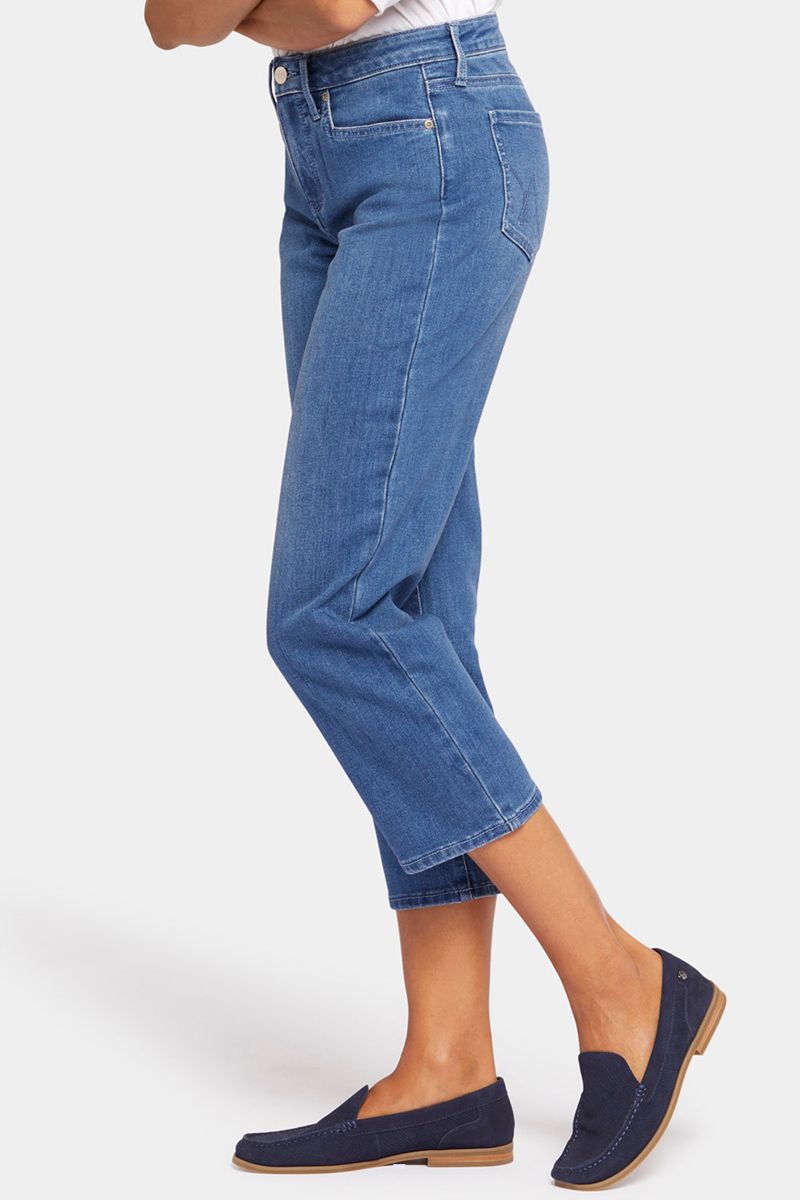 Blue Women's NYDJ Relaxed Piper Crop Jeans | NZ 915COYFSE