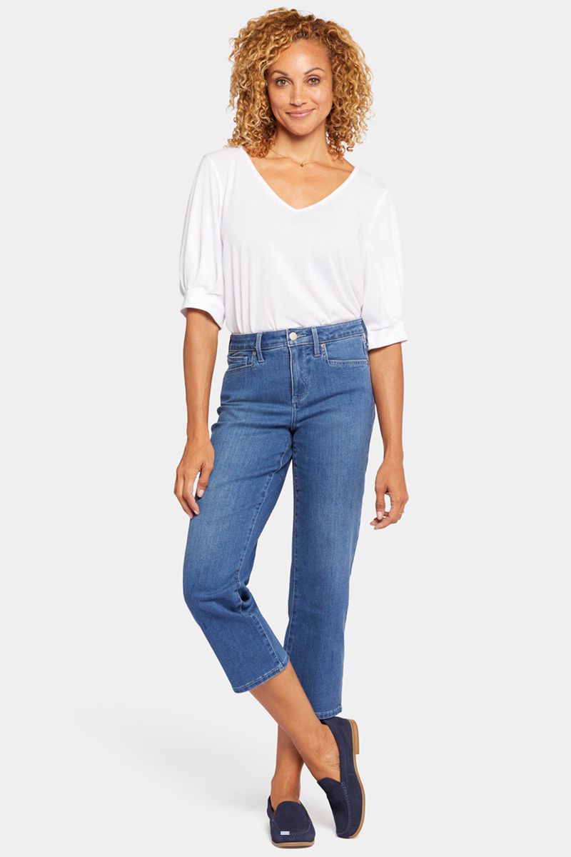 Blue Women's NYDJ Relaxed Piper Crop Jeans | NZ 915COYFSE