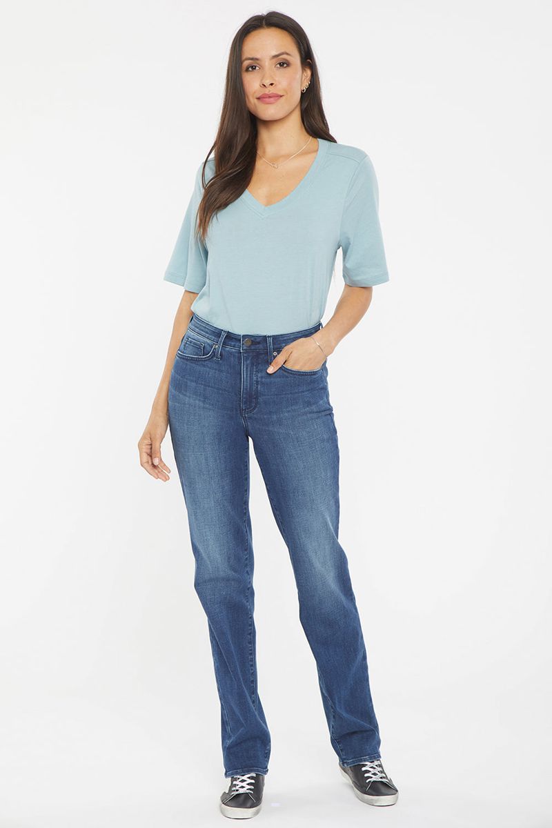 Blue Women's NYDJ Relaxed Straight Jeans | NZ 029ONEPSK