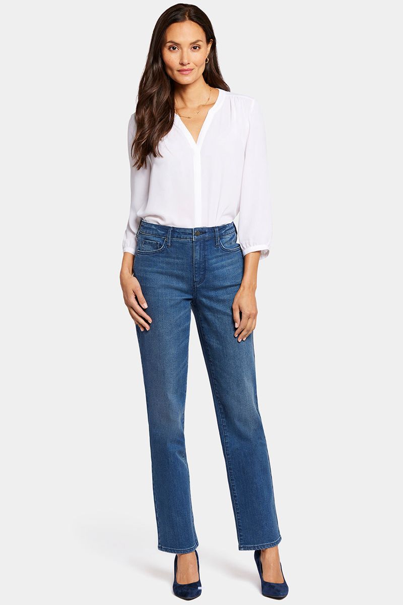 Blue Women's NYDJ Relaxed Straight Jeans | NZ 645EOHNQF