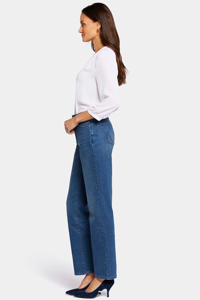 Blue Women's NYDJ Relaxed Straight Jeans | NZ 645EOHNQF