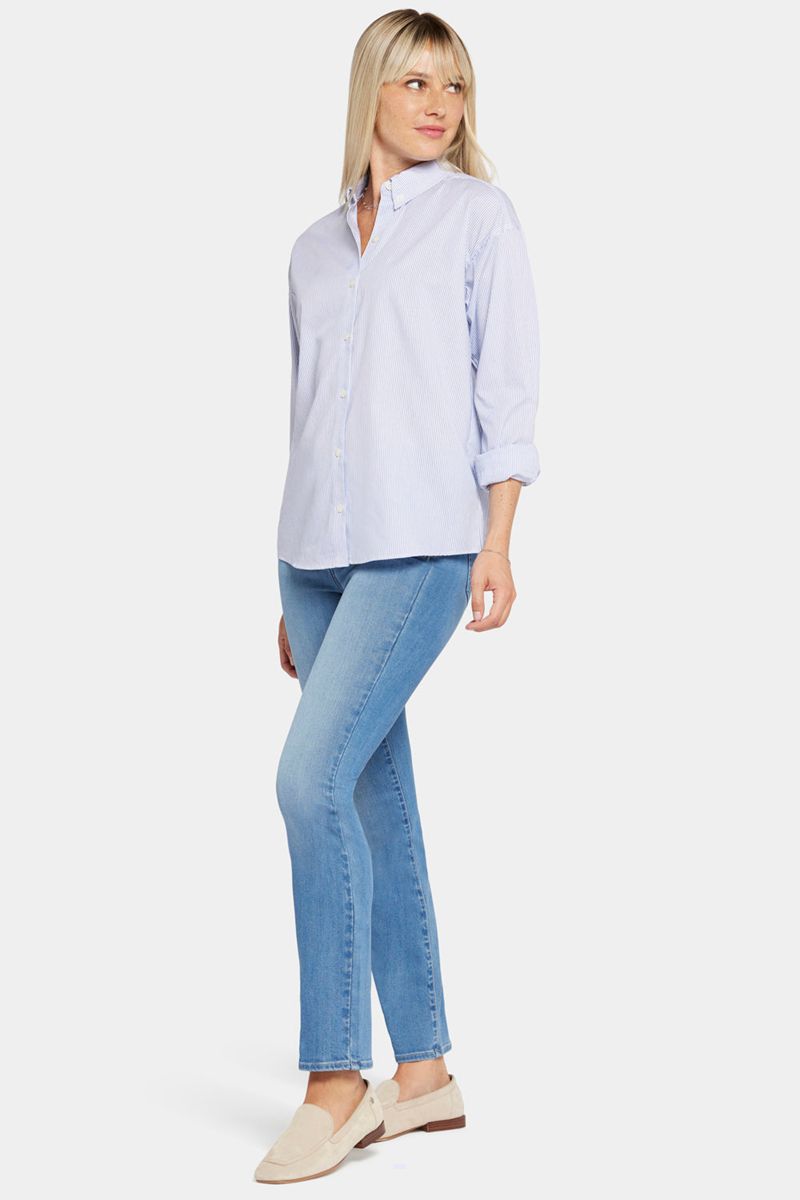 Blue Women's NYDJ Stevie Shirts | NZ 092BWFMTD