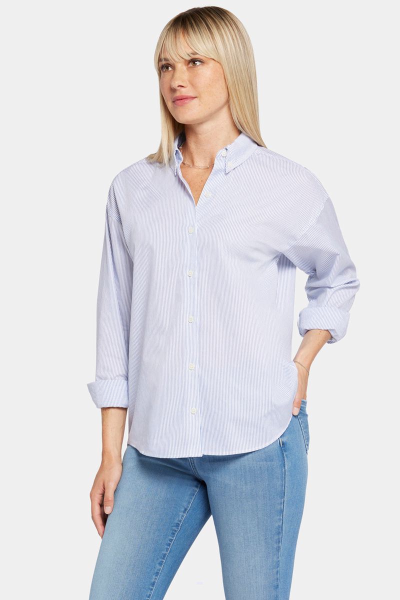 Blue Women's NYDJ Stevie Shirts | NZ 092BWFMTD