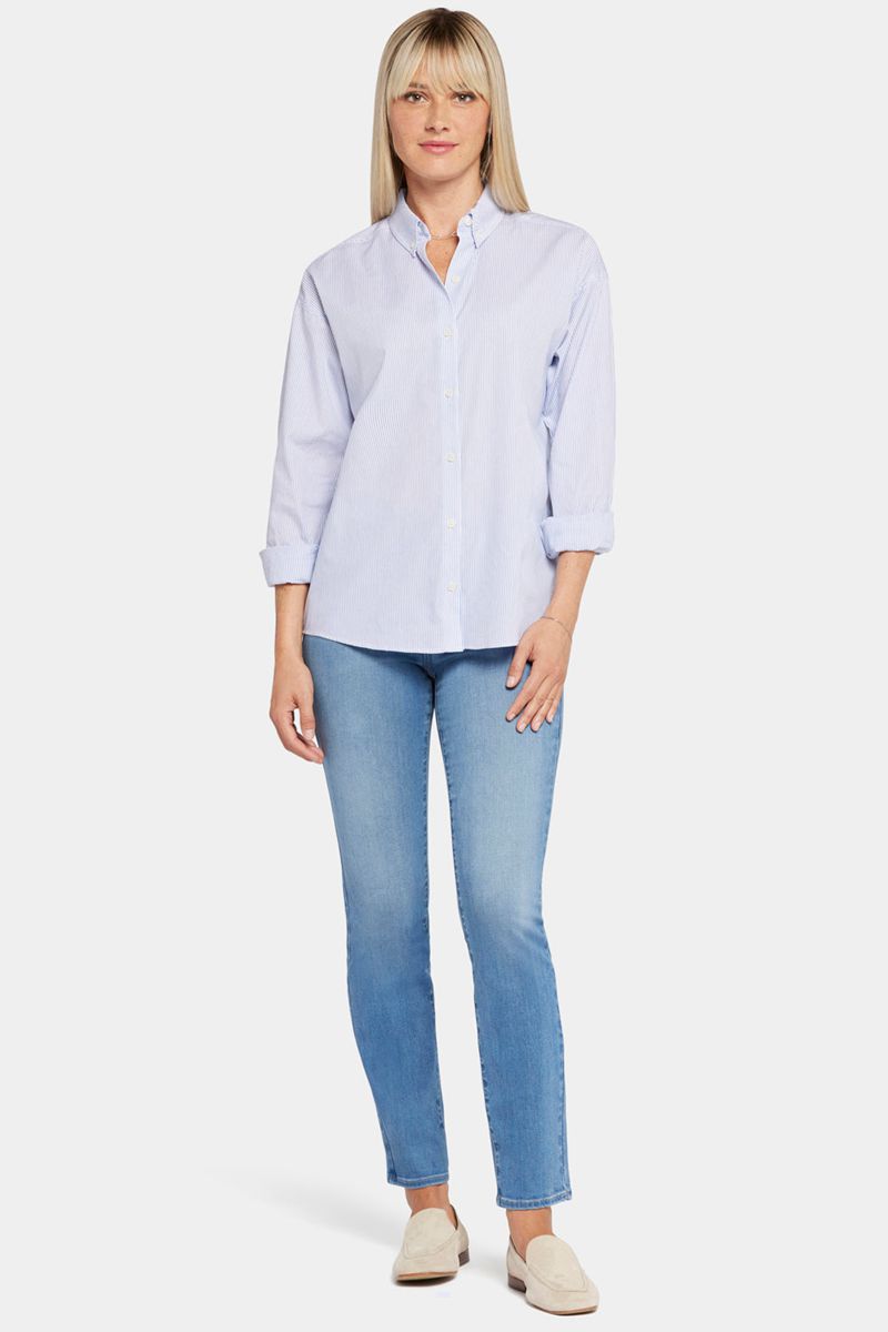 Blue Women's NYDJ Stevie Shirts | NZ 092BWFMTD