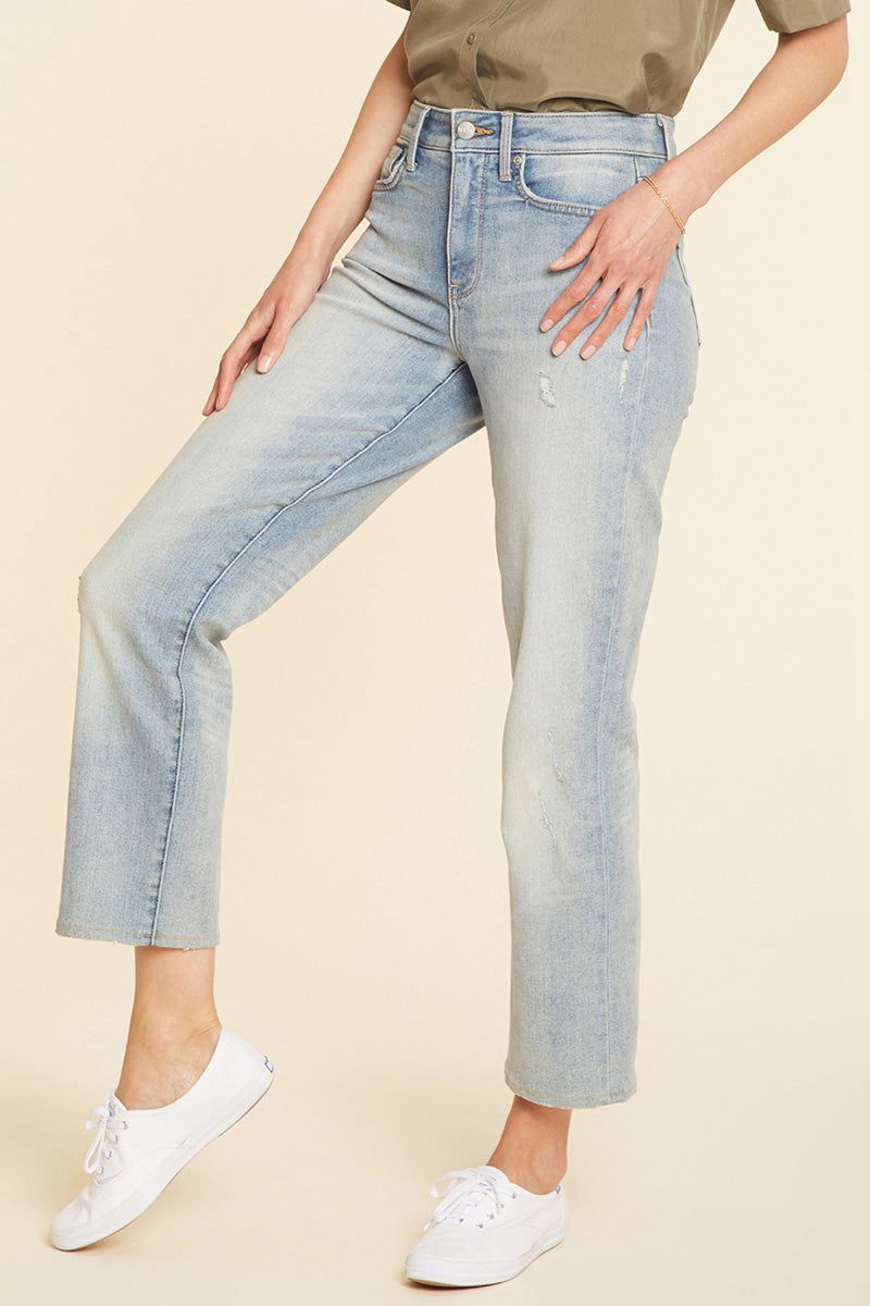 Blue Women's NYDJ Straight Ankle Jeans | NZ 265COLGUI