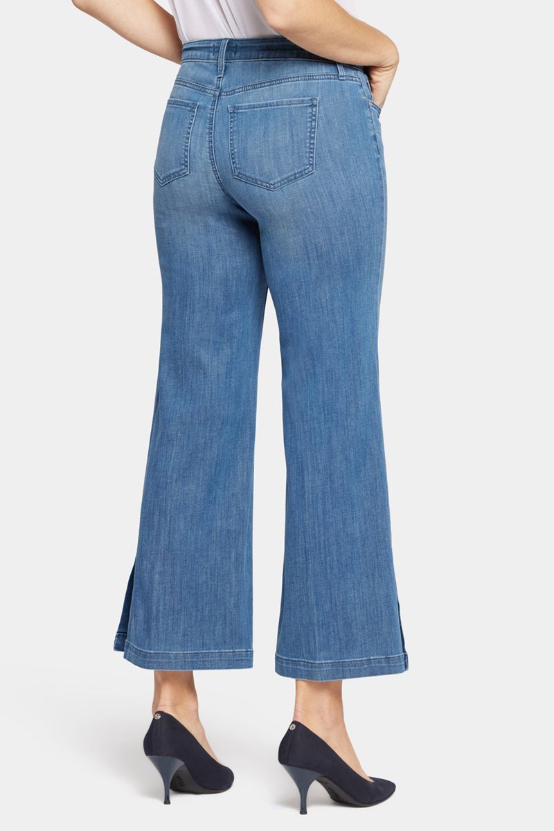 Blue Women's NYDJ Teresa Wide Leg Ankle Jeans | NZ 394NDZRAV