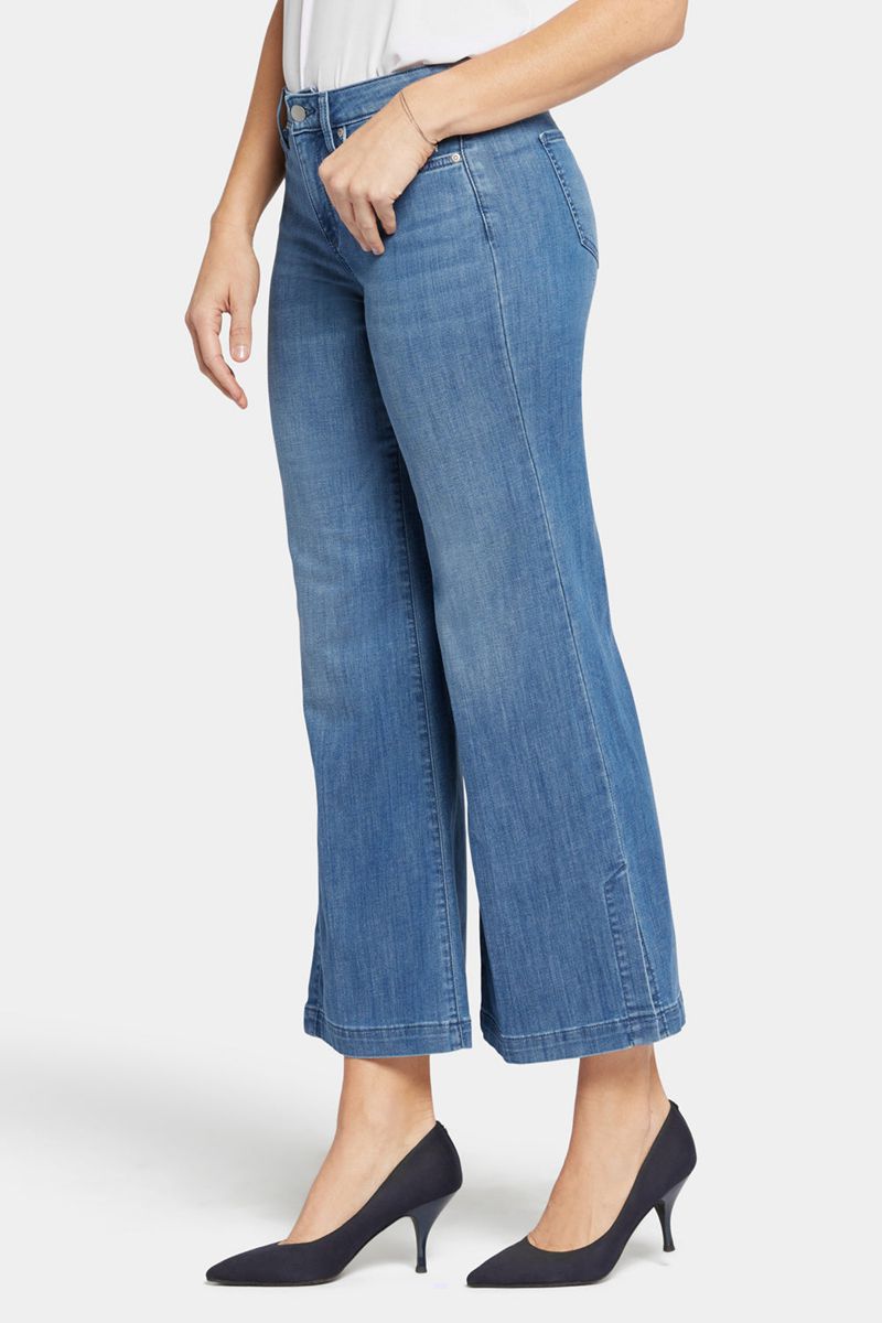 Blue Women's NYDJ Teresa Wide Leg Ankle Jeans | NZ 394NDZRAV