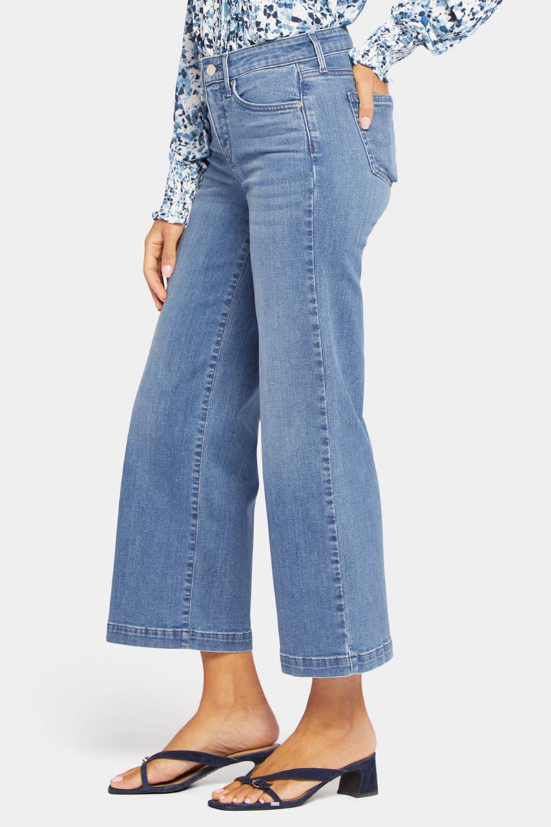 Blue Women's NYDJ Teresa Wide Leg Ankle Jeans | NZ 823ROGEBP