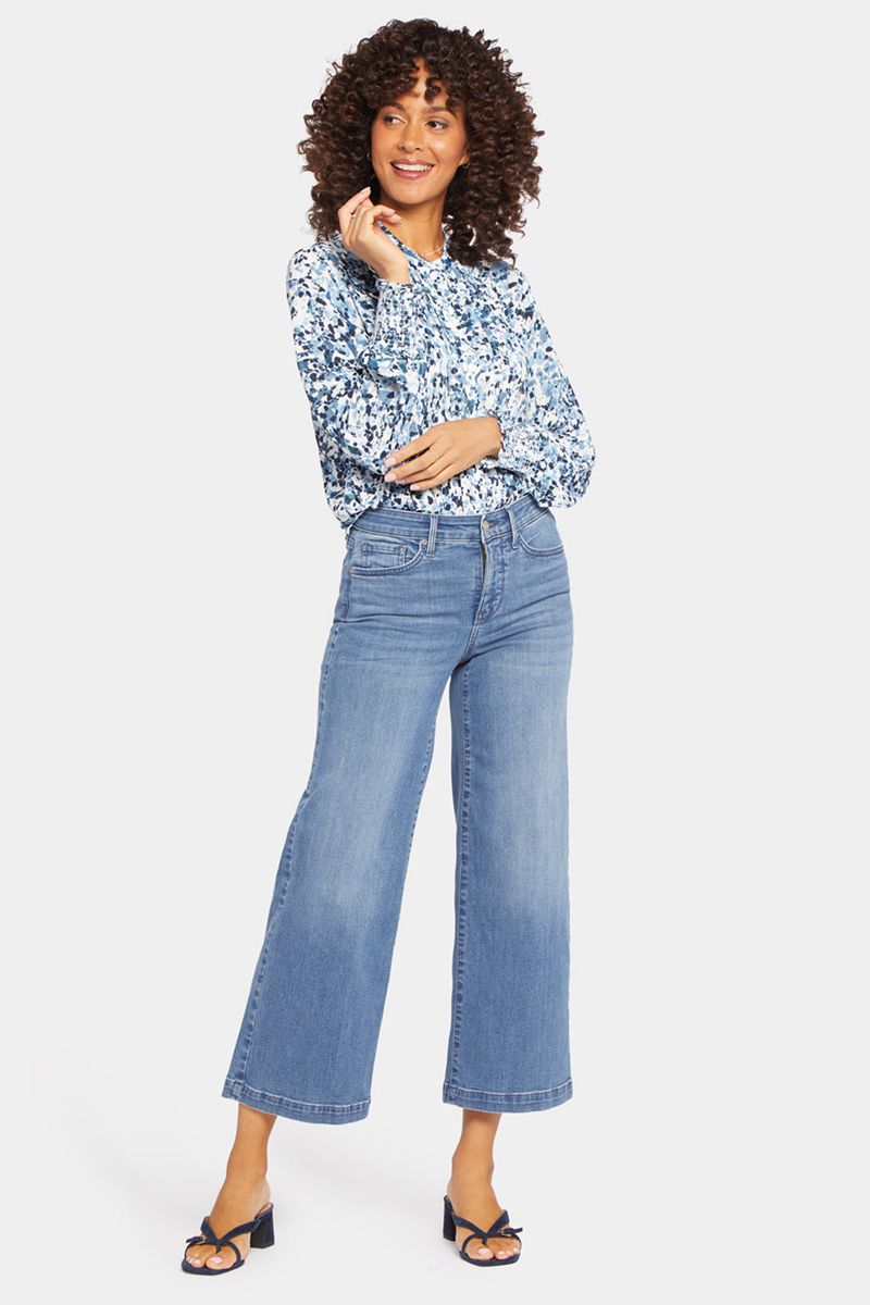 Blue Women's NYDJ Teresa Wide Leg Ankle Jeans | NZ 823ROGEBP