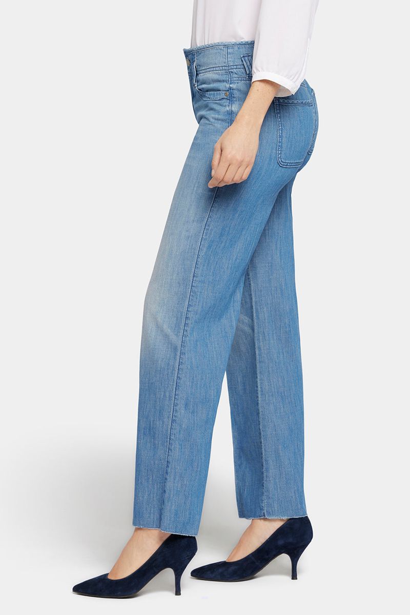 Blue Women's NYDJ Teresa Wide Leg Jeans | NZ 461GOIQUW