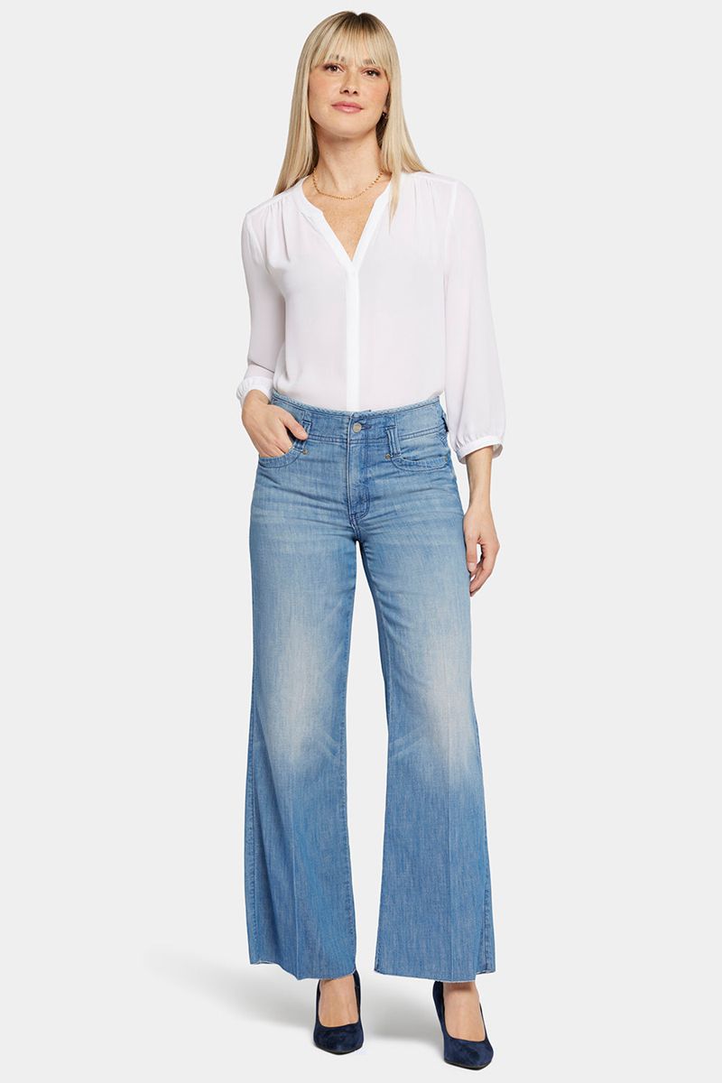 Blue Women's NYDJ Teresa Wide Leg Jeans | NZ 461GOIQUW