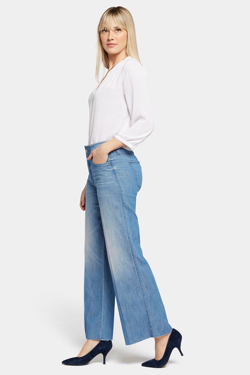 Blue Women's NYDJ Teresa Wide Leg Jeans | NZ 461GOIQUW