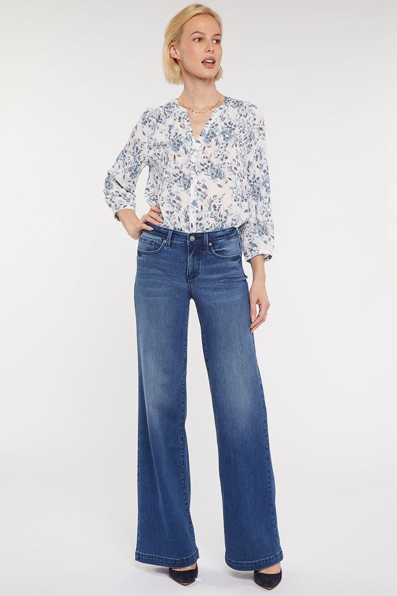 Blue Women's NYDJ Teresa Wide Leg Jeans | NZ 681SCOTFD