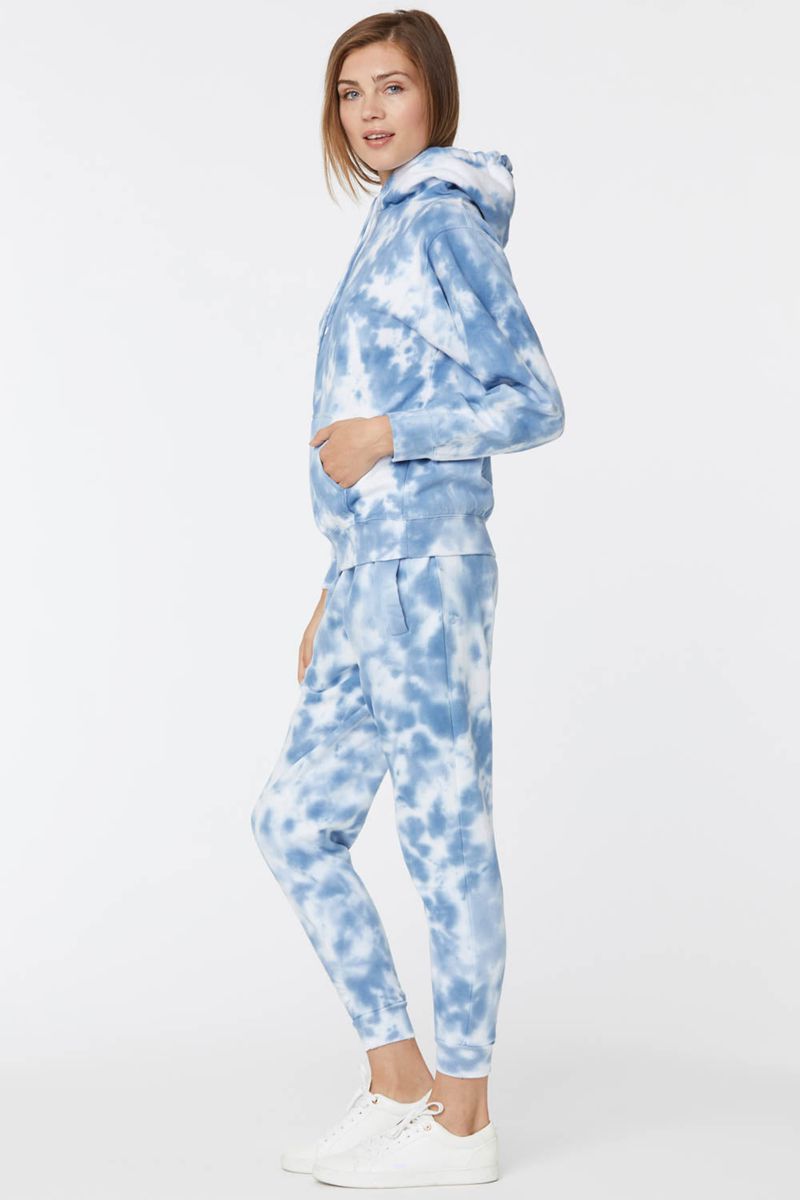 Blue Women's NYDJ Tie Dye Pullover Hoodie | NZ 126ENDSXQ