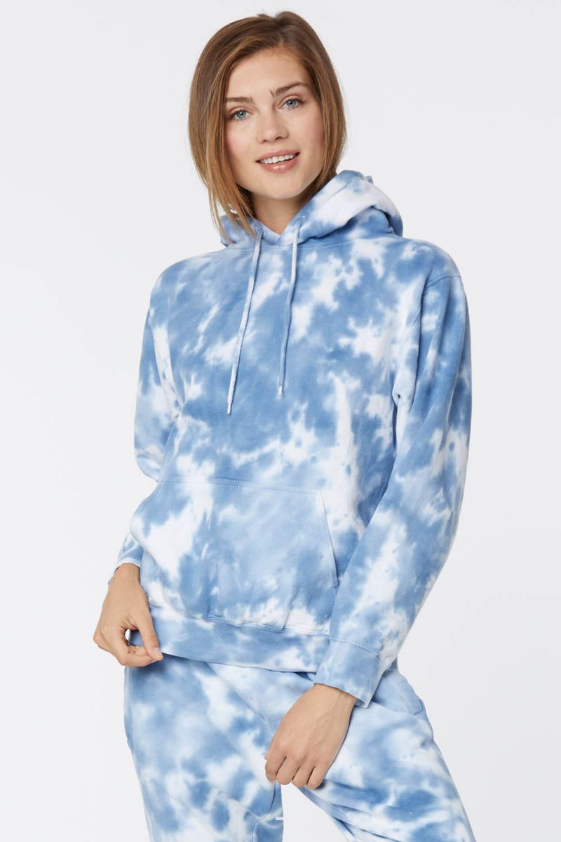 Blue Women\'s NYDJ Tie Dye Pullover Hoodie | NZ 126ENDSXQ