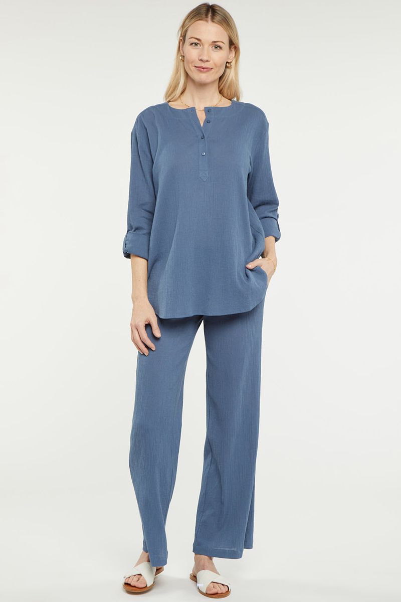 Blue Women's NYDJ Tunic Blouse | NZ 931NTSFHX