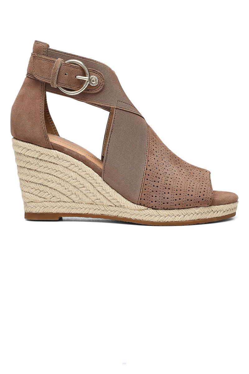 Brown Women's NYDJ Charisma Wedge Sandals | NZ 416NJQDGM