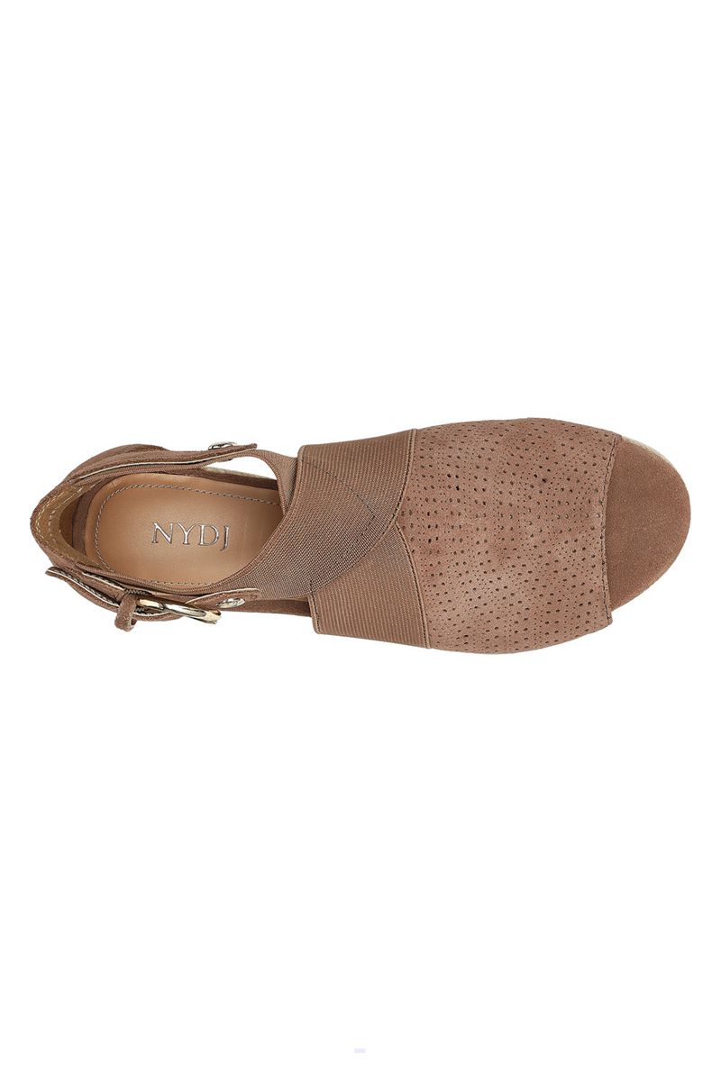 Brown Women's NYDJ Charisma Wedge Sandals | NZ 416NJQDGM