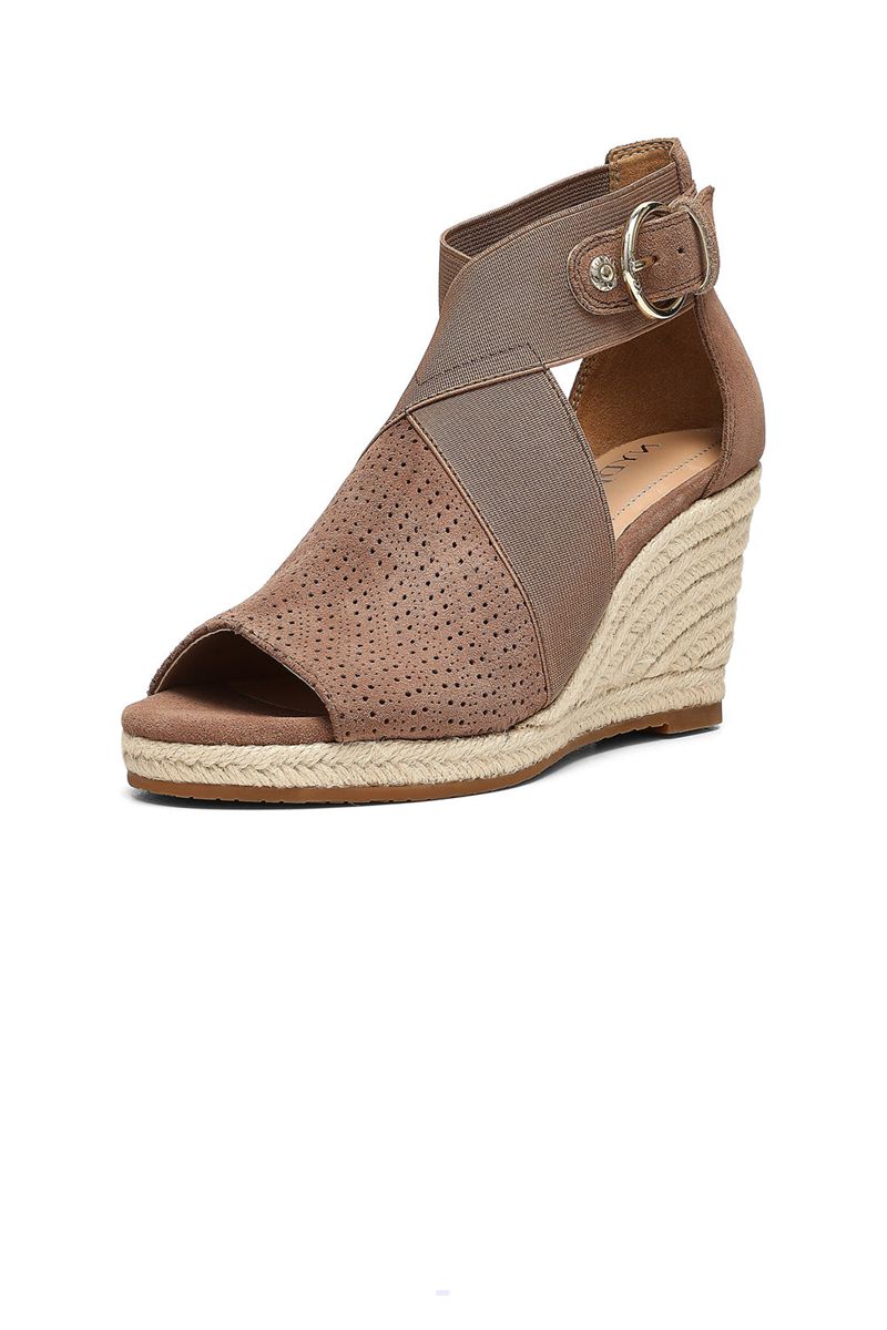 Brown Women's NYDJ Charisma Wedge Sandals | NZ 416NJQDGM