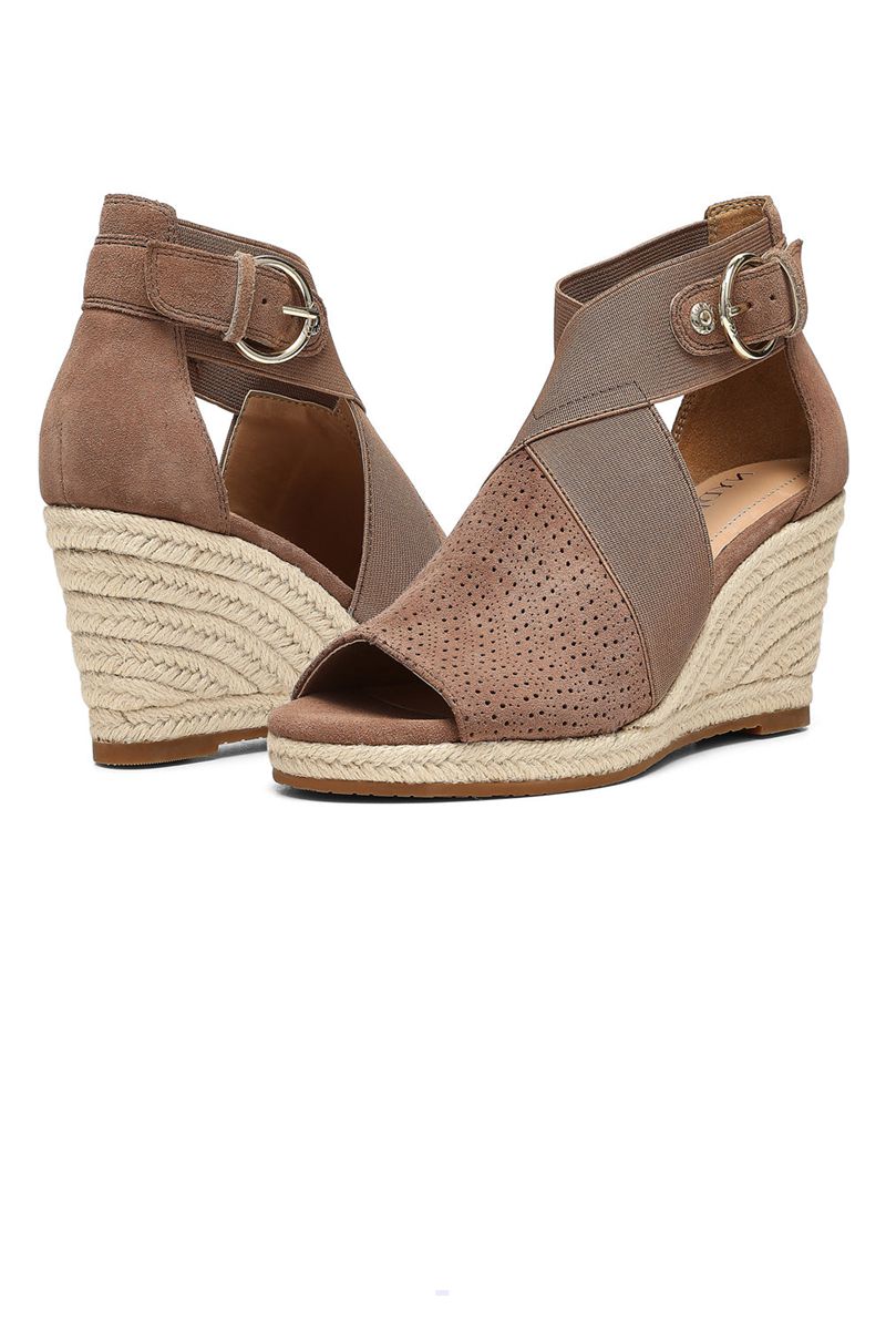 Brown Women's NYDJ Charisma Wedge Sandals | NZ 416NJQDGM