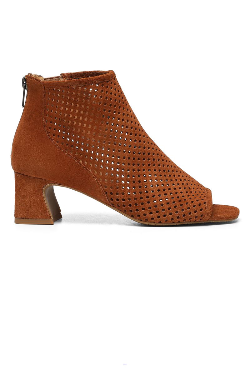 Brown Women's NYDJ Gabbe Block Heel Booties | NZ 082DVQKRX