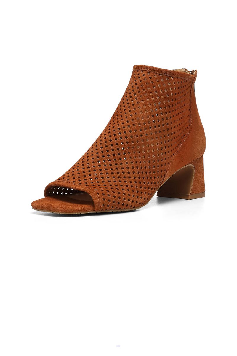 Brown Women's NYDJ Gabbe Block Heel Booties | NZ 082DVQKRX