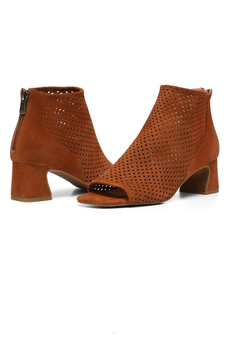 Brown Women's NYDJ Gabbe Block Heel Booties | NZ 082DVQKRX