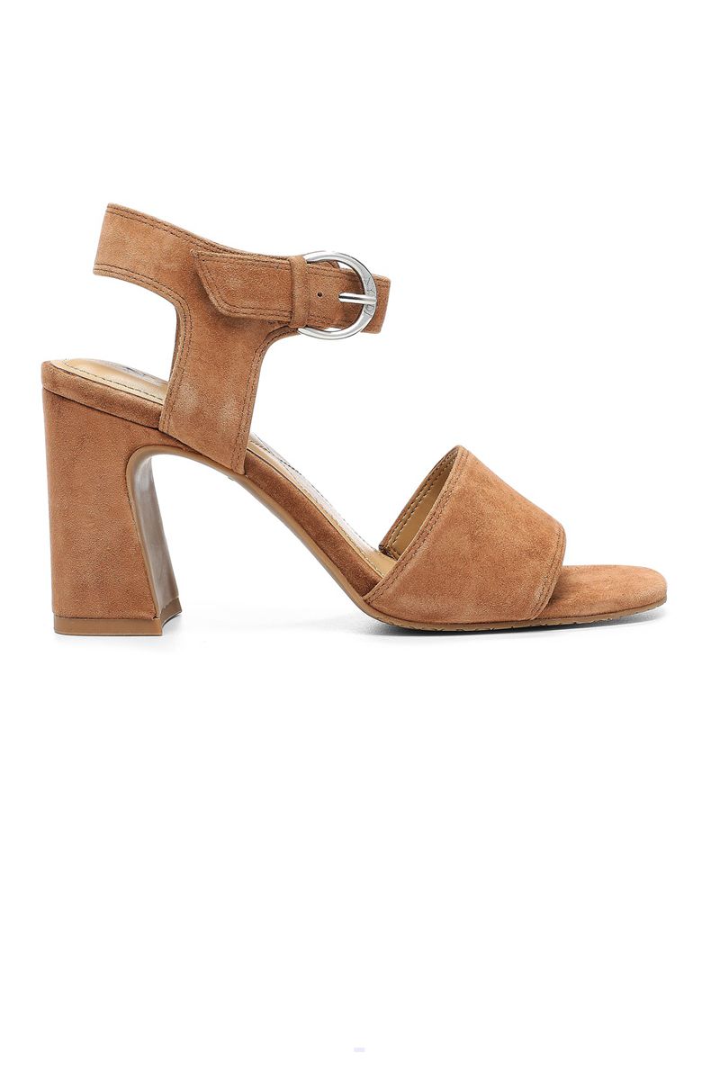 Brown Women's NYDJ Liz Block Heel Sandals | NZ 517RQPGXI