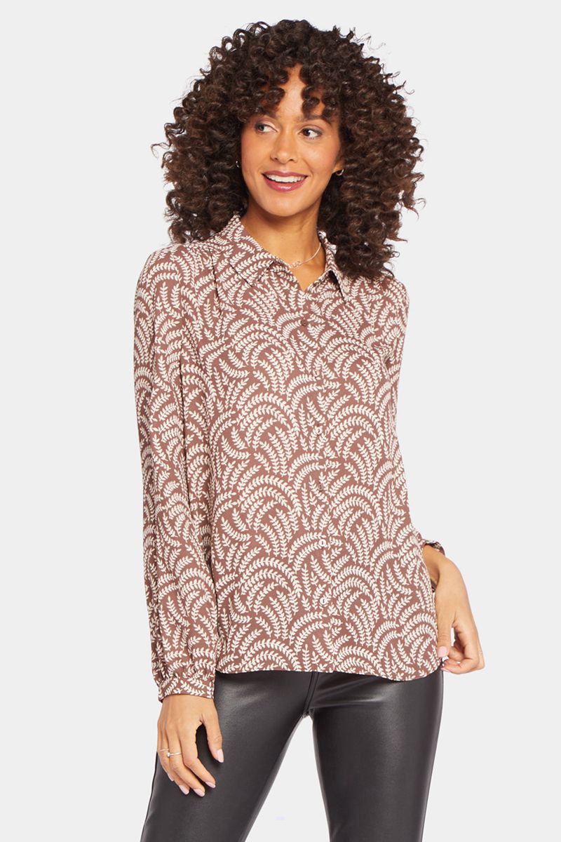 Brown Women's NYDJ Modern Blouse | NZ 320IUCZWJ