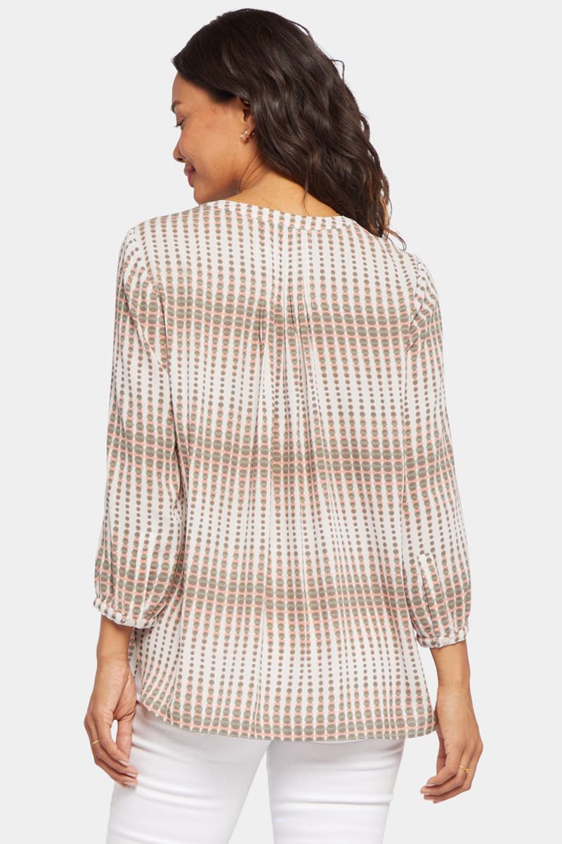 Brown Women's NYDJ Pintuck Blouse | NZ 293TCHWXB