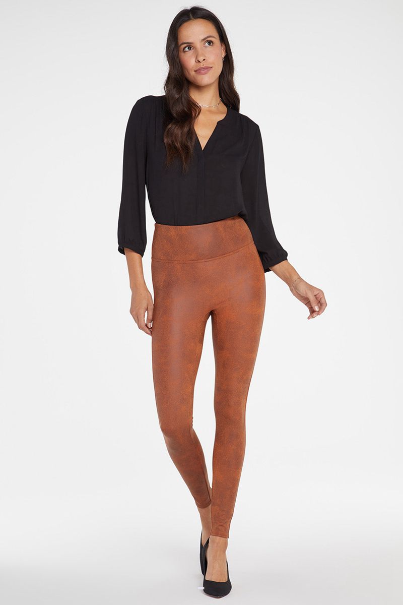 Brown Women's NYDJ Pull-On Skinny Leggings | NZ 471UIAMQO