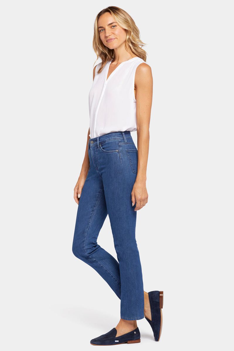 Dark Blue Women's NYDJ Le Silhouette Sheri Slim Jeans | NZ 945PGSIXL