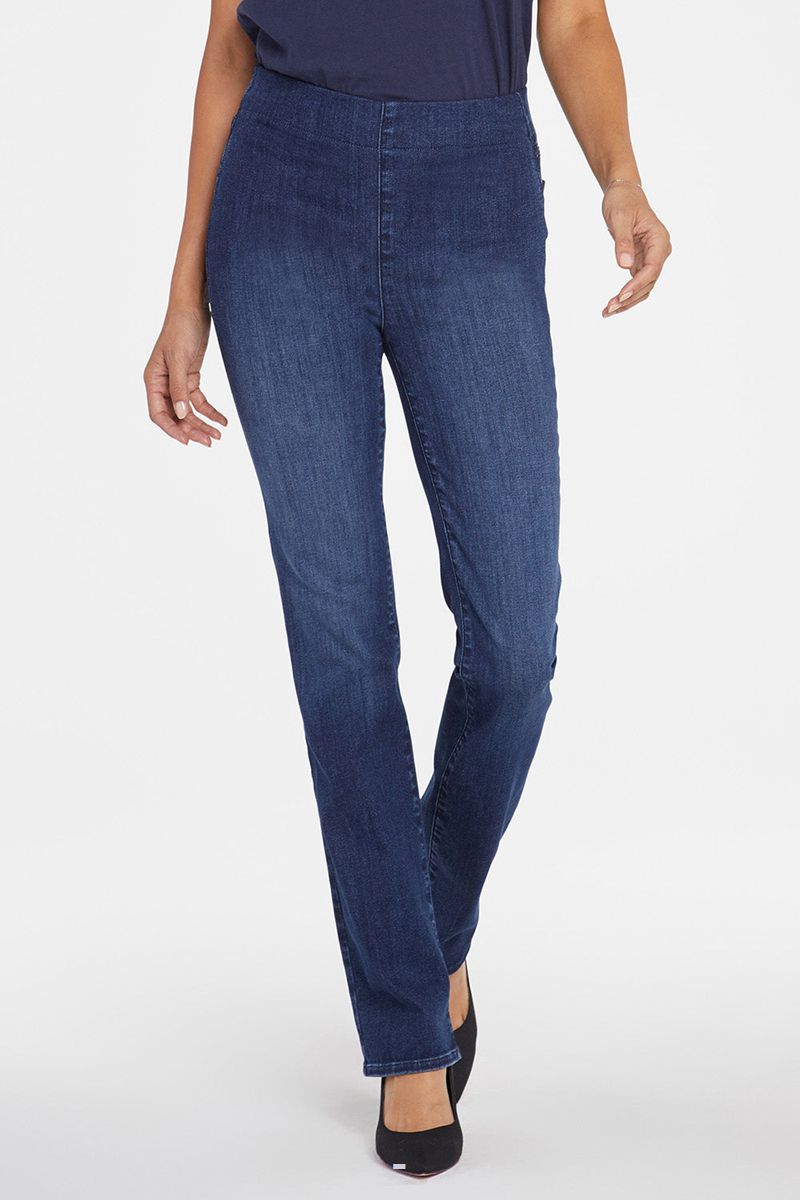 Dark Blue Women's NYDJ Marilyn Straight Pull-On Jeans | NZ 369PKVDAE