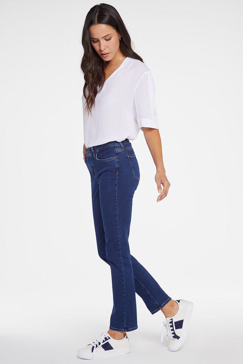 Dark Blue Women's NYDJ Petite Sheri Slim Jeans | NZ 309TNCWHP