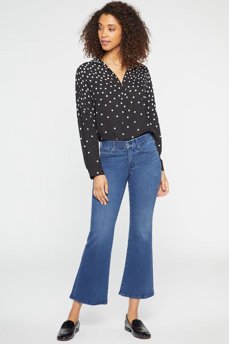 Dark Blue Women's NYDJ Petite Waist-Match™ Relaxed Flared Jeans | NZ 507VEOBDJ