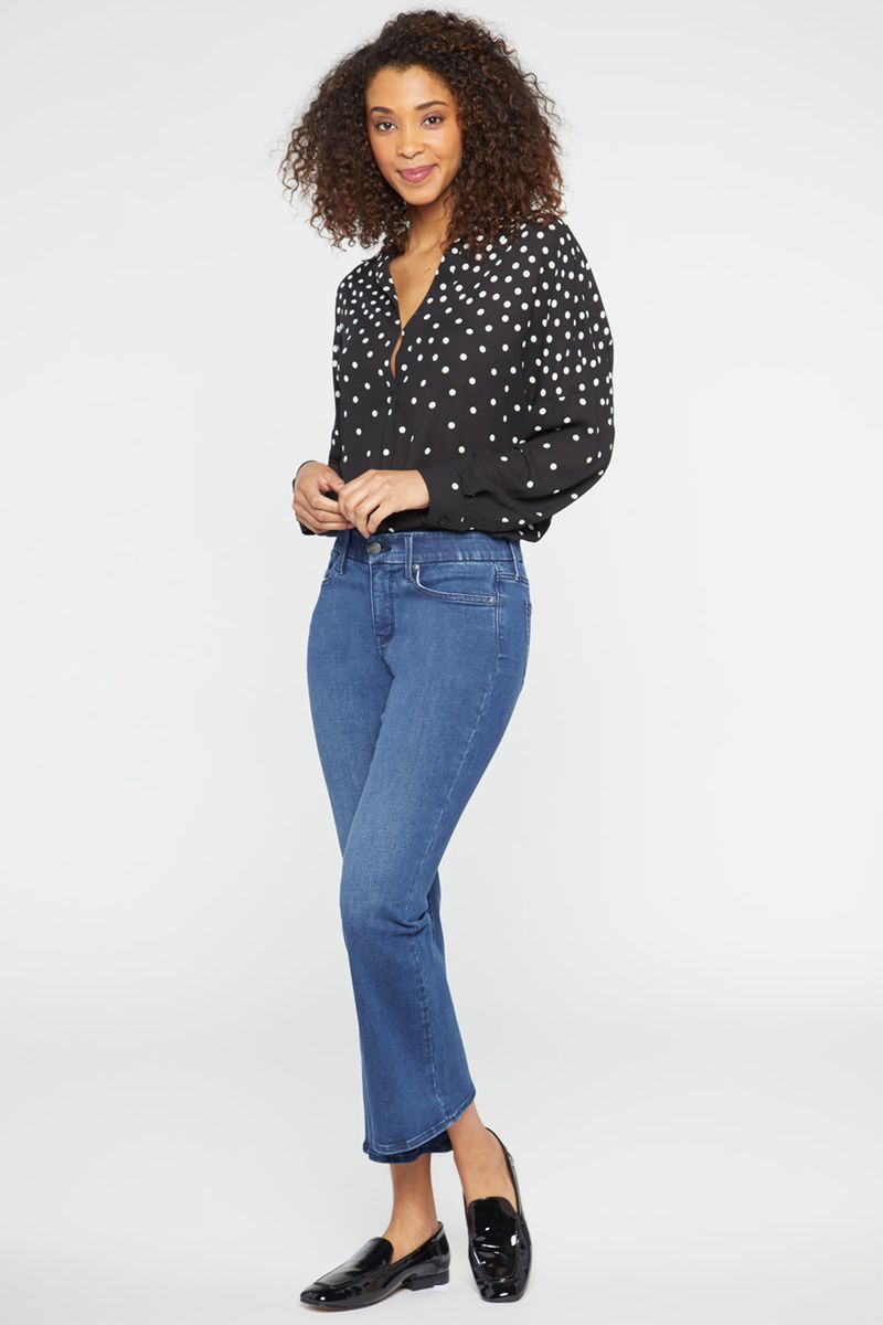 Dark Blue Women's NYDJ Petite Waist-Match™ Relaxed Flared Jeans | NZ 507VEOBDJ