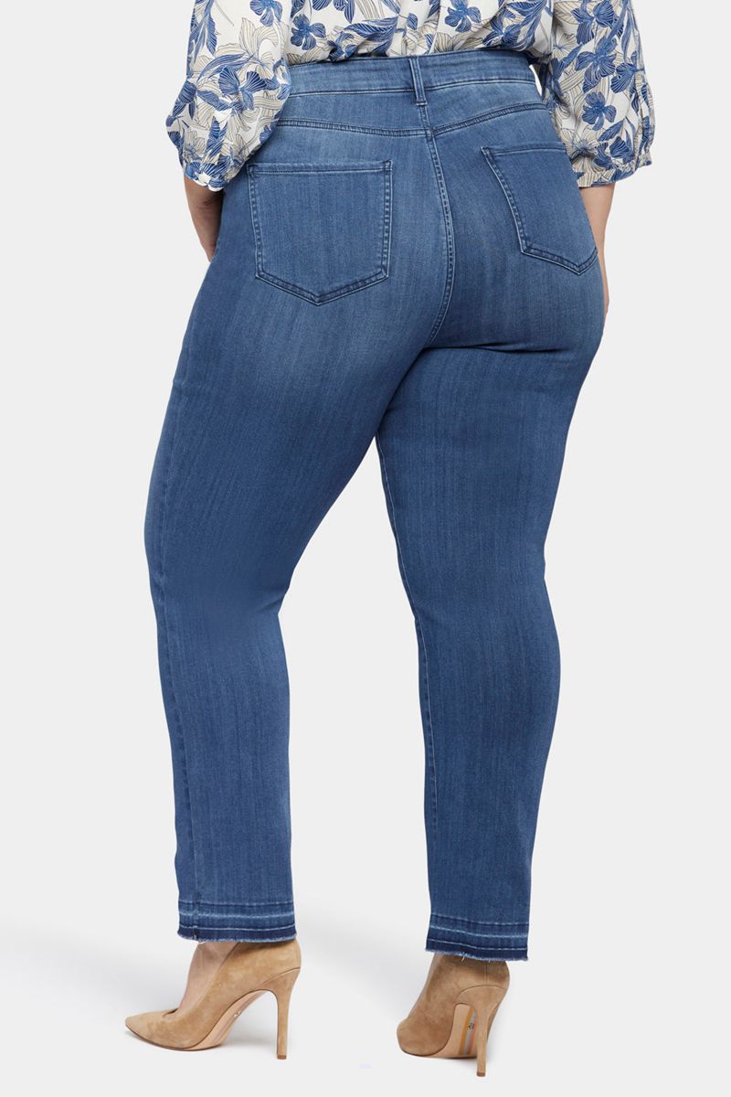 Dark Blue Women's NYDJ Plus High Straight Jeans | NZ 342FSHTGZ