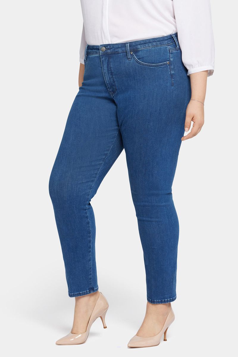 Dark Blue Women's NYDJ Plus Le Silhouette Sheri Slim Jeans | NZ 713BFJIHZ